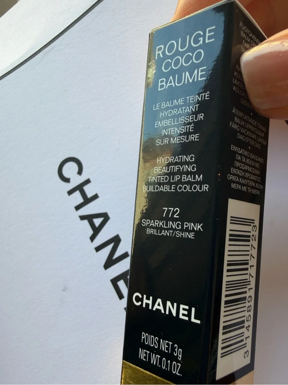 CHANEL Rouge Coco Baume Shine Chanel Tinted Lip Balm Color Sparkling Pink 772